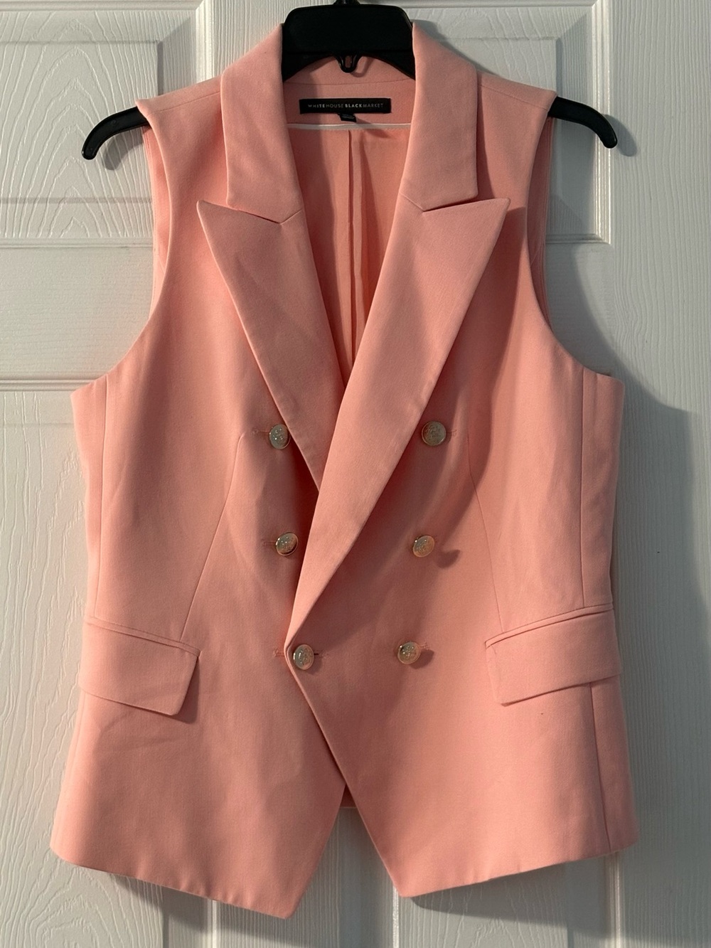 White House Black Market Peach Double-Breasted Vest - Picture 5 of 6